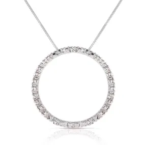 0.1 Carat 14K Solid White Gold Beloved Is Everywhere Diamond Necklace