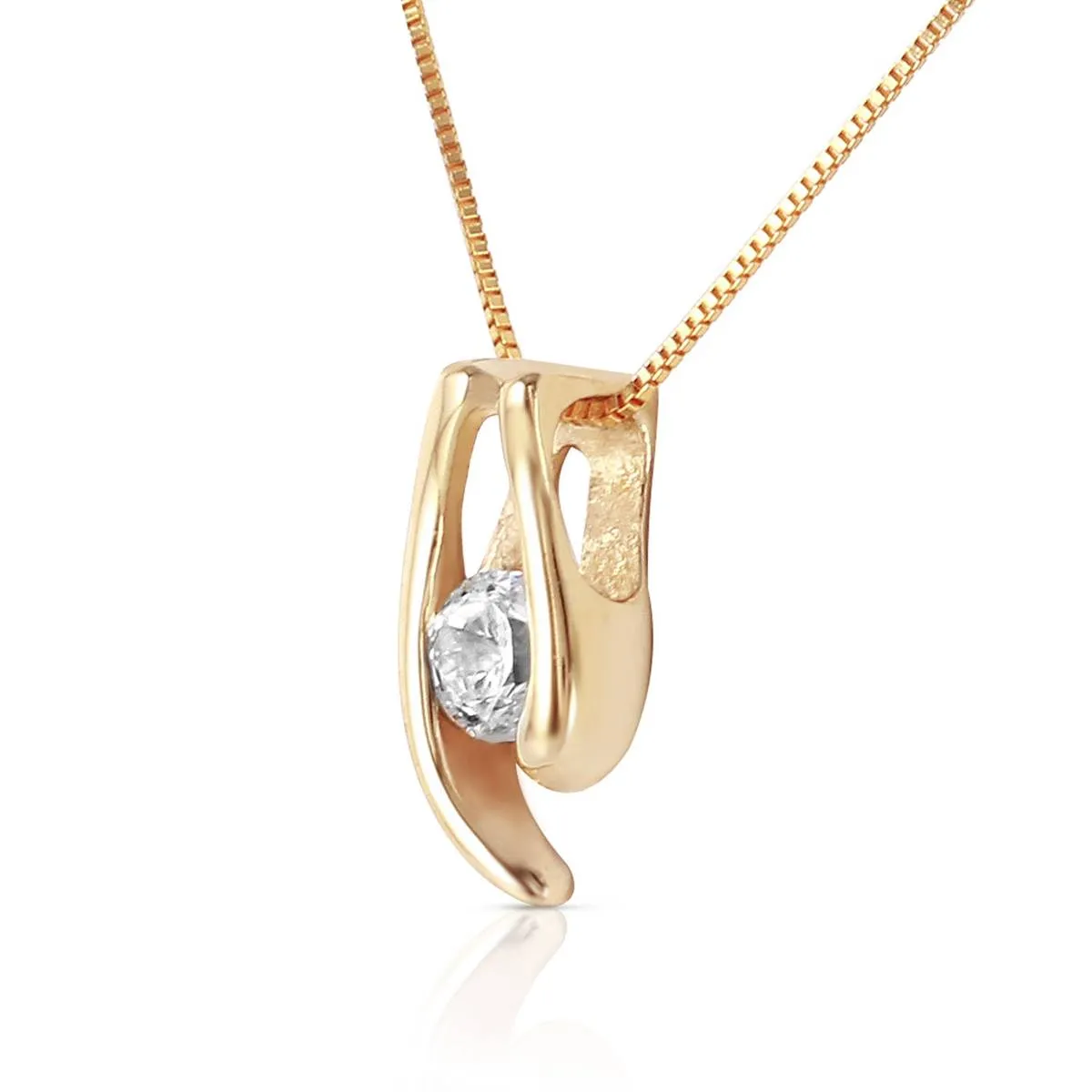 0.15 Carat 14K Solid Yellow Gold Necklace Natural 0.15 Carat Diamond