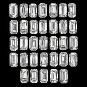 0.65ct EMERALD CUT DIAMOND 33 STONE LAYOUT PARCEL MATCHING LOOSE NATURAL BAND