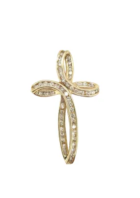 1 Carat Diamond Open Cross Pendant