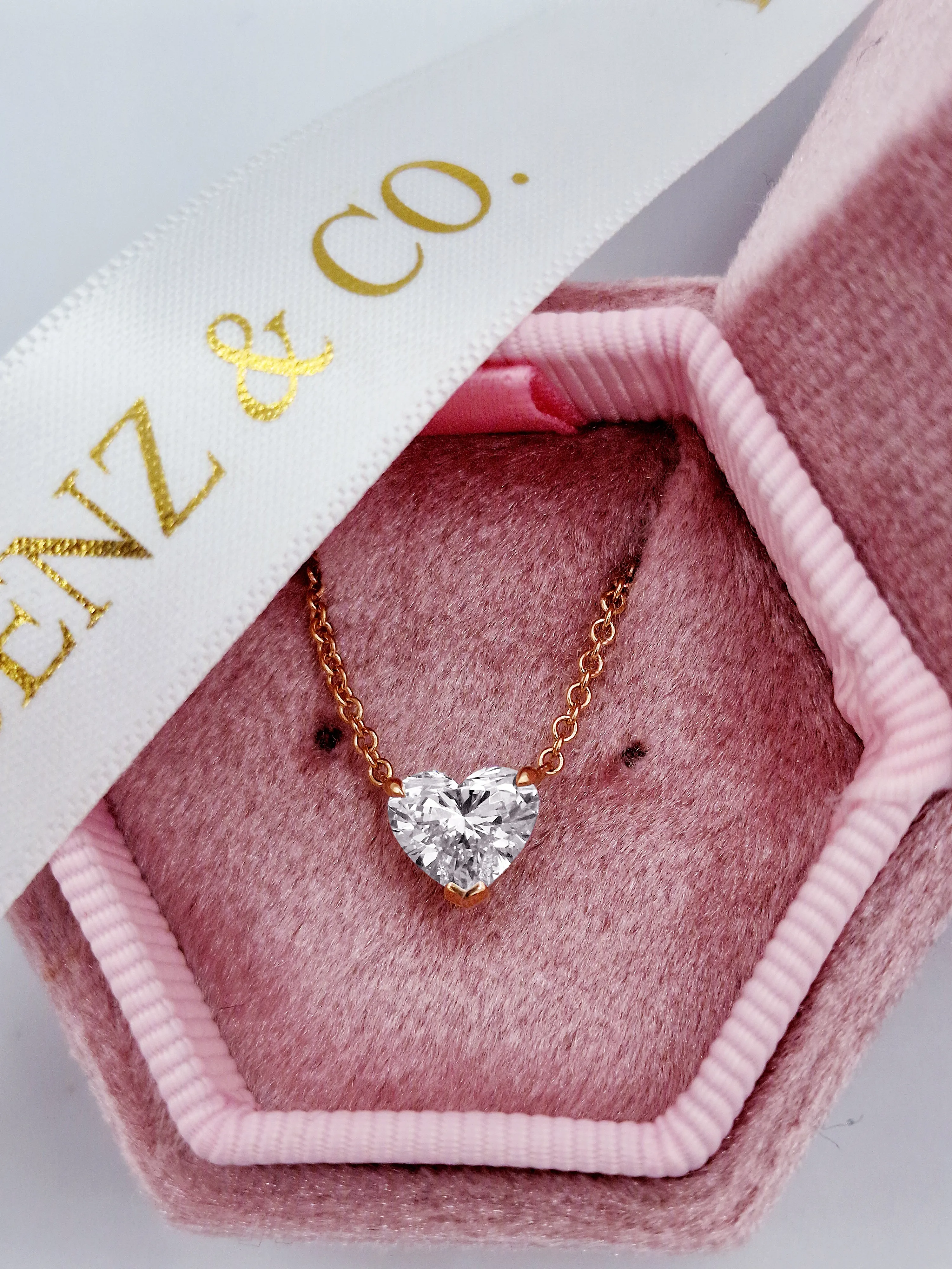 1.00 ct Lab Grown Heart Shape Diamond Solitaire Pendant Necklace