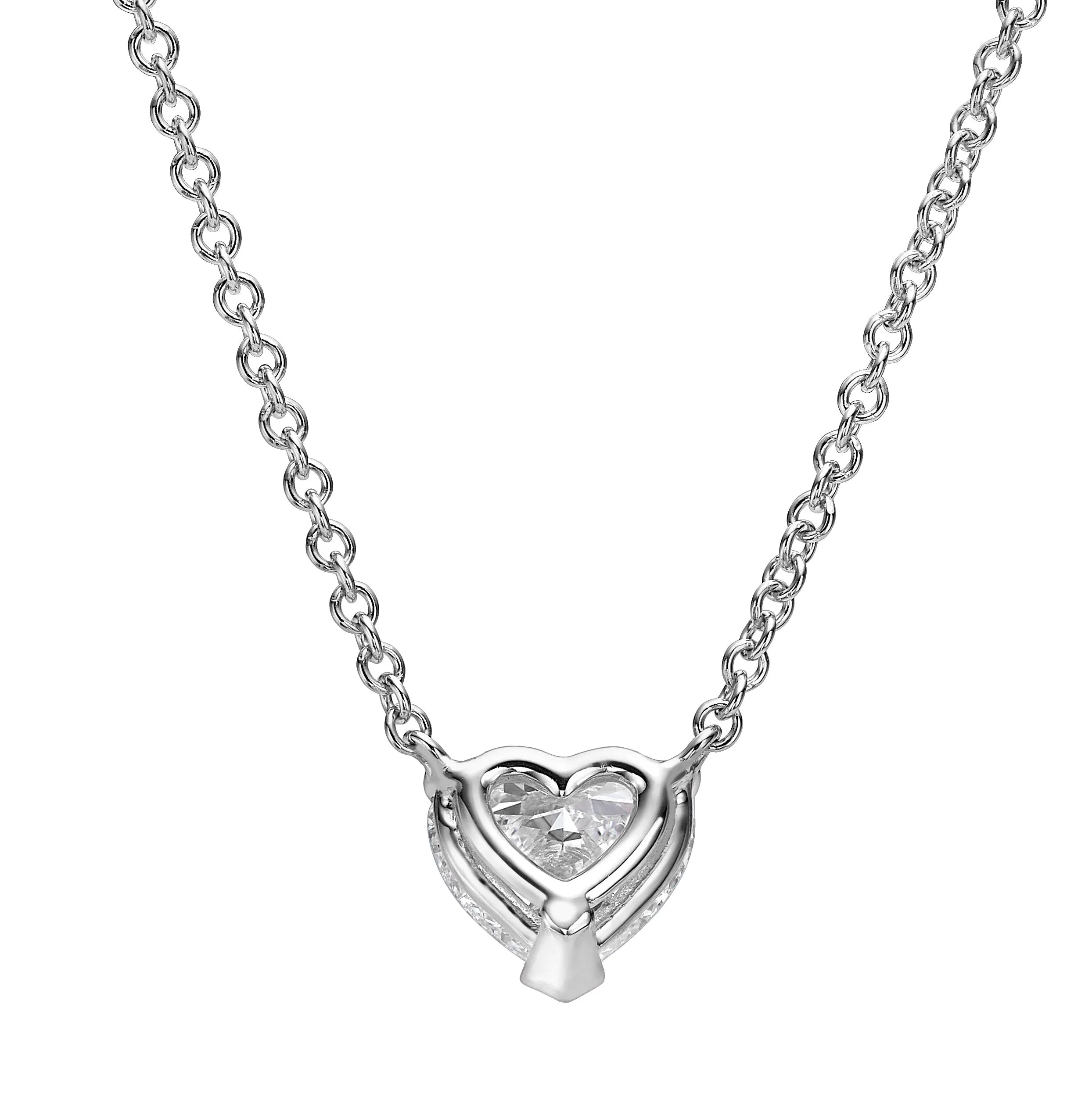 1.00 ct Lab Grown Heart Shape Diamond Solitaire Pendant Necklace