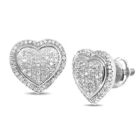 10KW 0.30CTW DIAMOND HEART EARRINGS