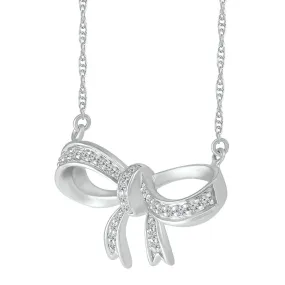 1/10 CTW Diamond Bow 18-inch Necklace in Sterling Silver