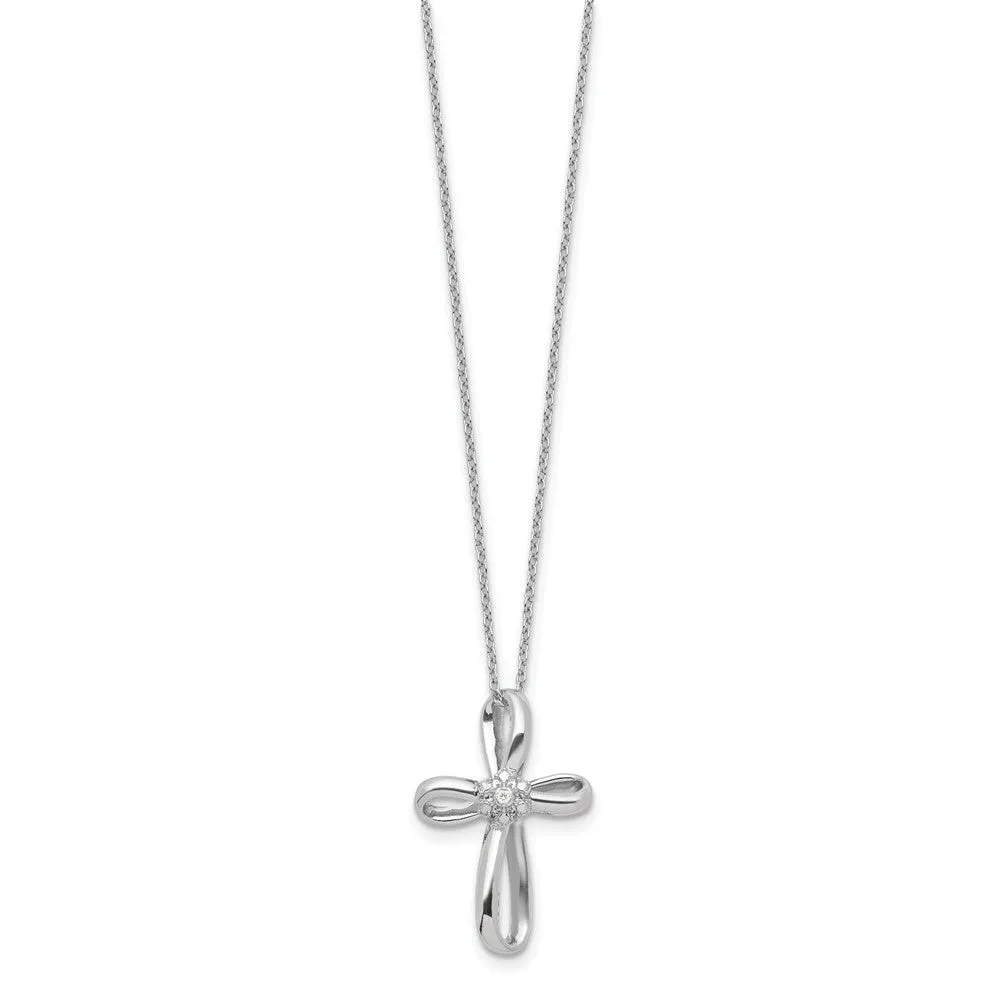 1/100 CTW Diamond Cross 18-inch Necklace in Sterling Silver