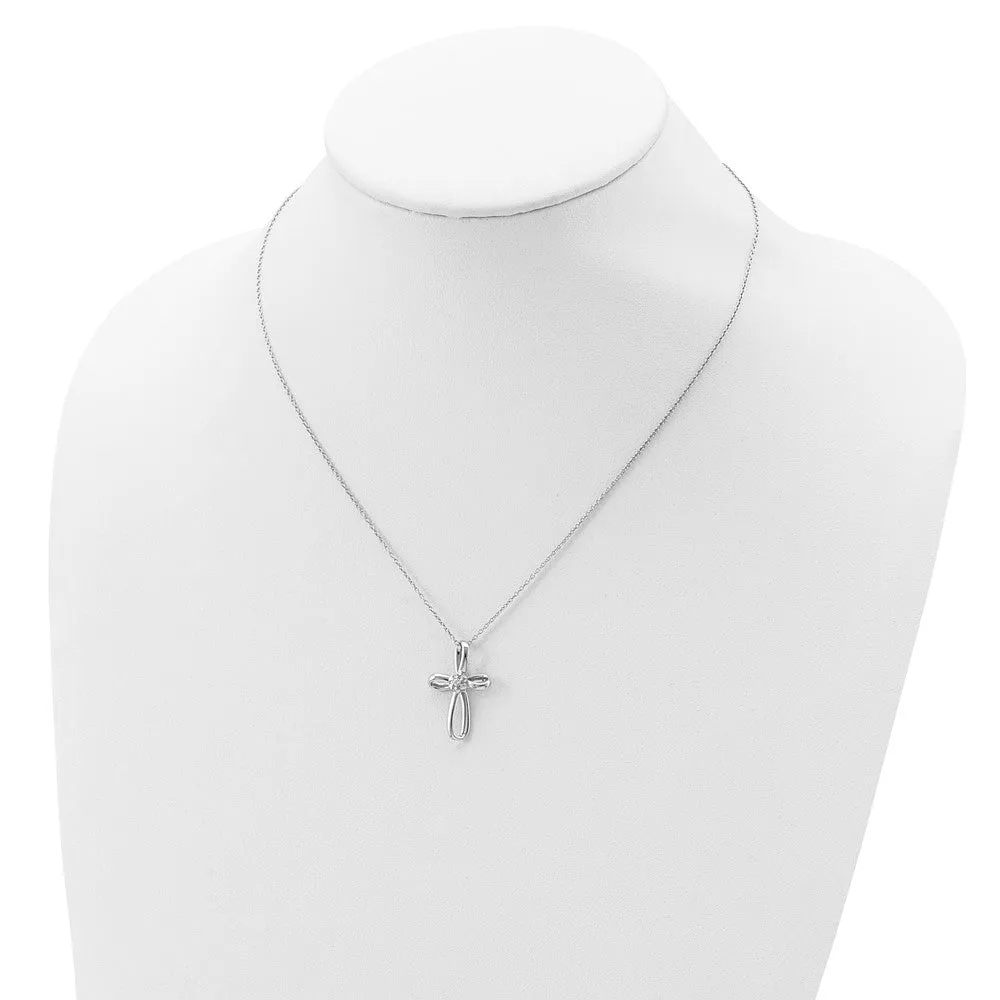 1/100 CTW Diamond Cross 18-inch Necklace in Sterling Silver