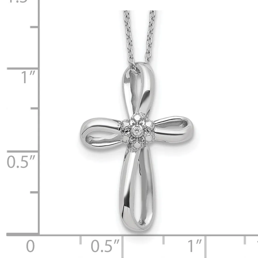 1/100 CTW Diamond Cross 18-inch Necklace in Sterling Silver