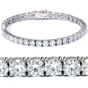 12 1/2Ct Certified Round Diamond Tennis Bracelet 7" 18k White Gold Lab Grown