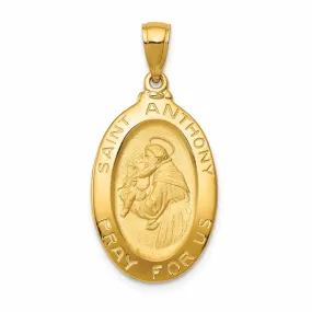 14 Yellow Gold Saint Anthony Oval Medal Pendant