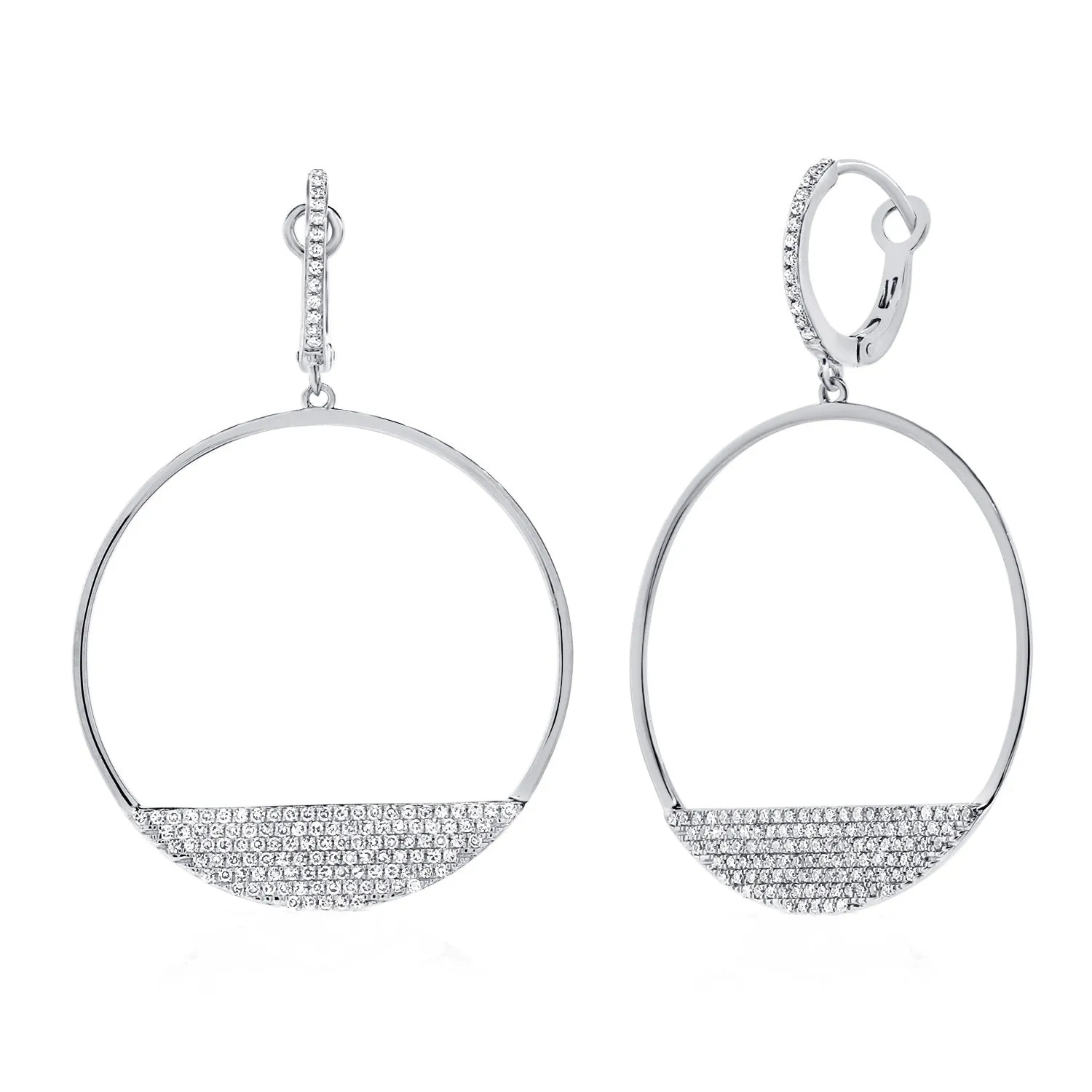 14k Gold 0.72 Carat Open Diamond Circle Earrings. Available in Rose, White or Yellow.