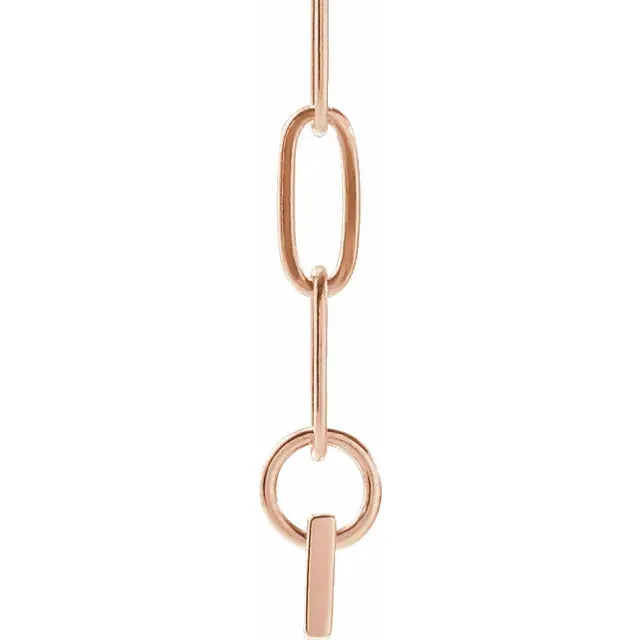 14K Rose Gold Engravable Bar 18" Necklace