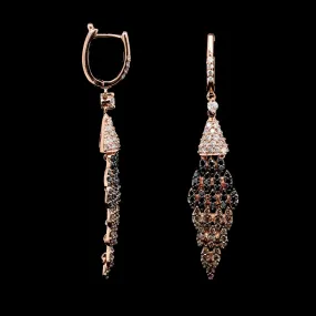 14K Rose Gold Estate Diamond Earrings