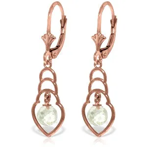 14K Solid Rose Gold Natural Rose Topaz Earrings