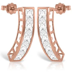 14K Solid Rose Gold Rose Topaz Earrings