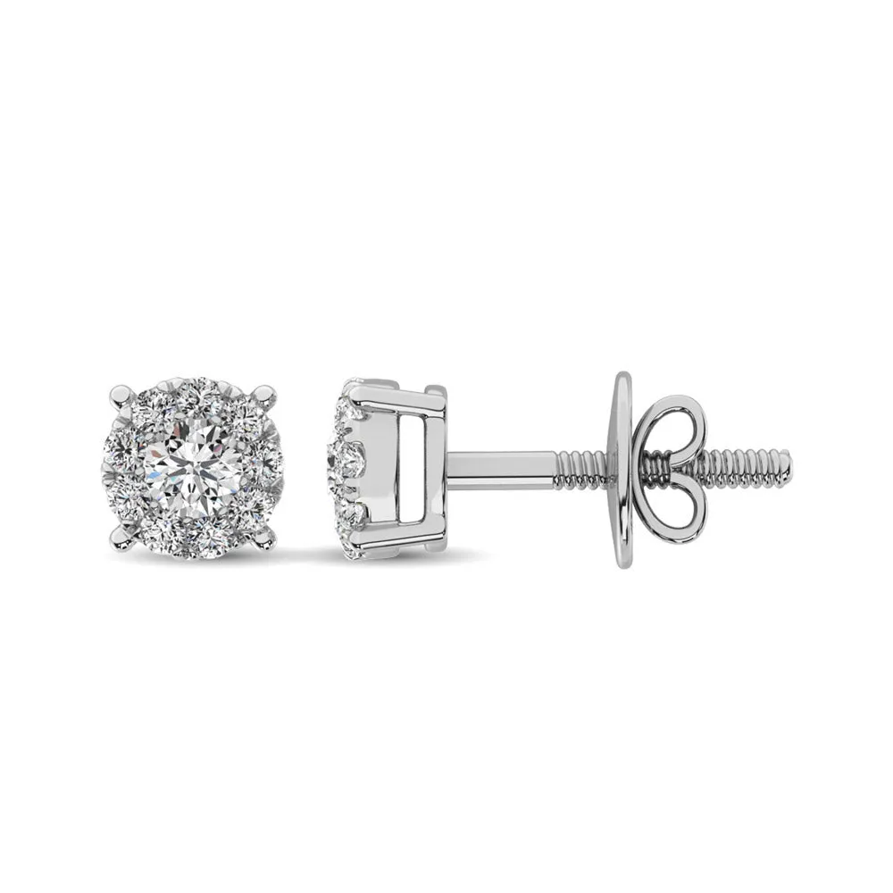 14K White Gold 5/8 Ct.Tw. Diamond Fashion Earrings