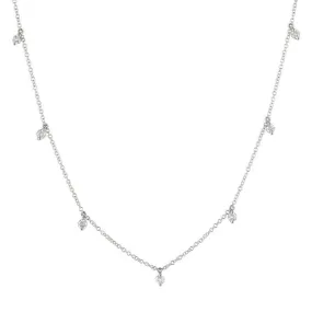 14k White Gold Diamond Dangle Necklace