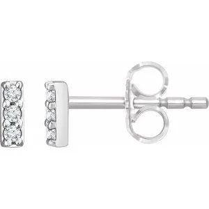 14K Yellow .05 CTW Lab-Grown Diamond Bar Earrings