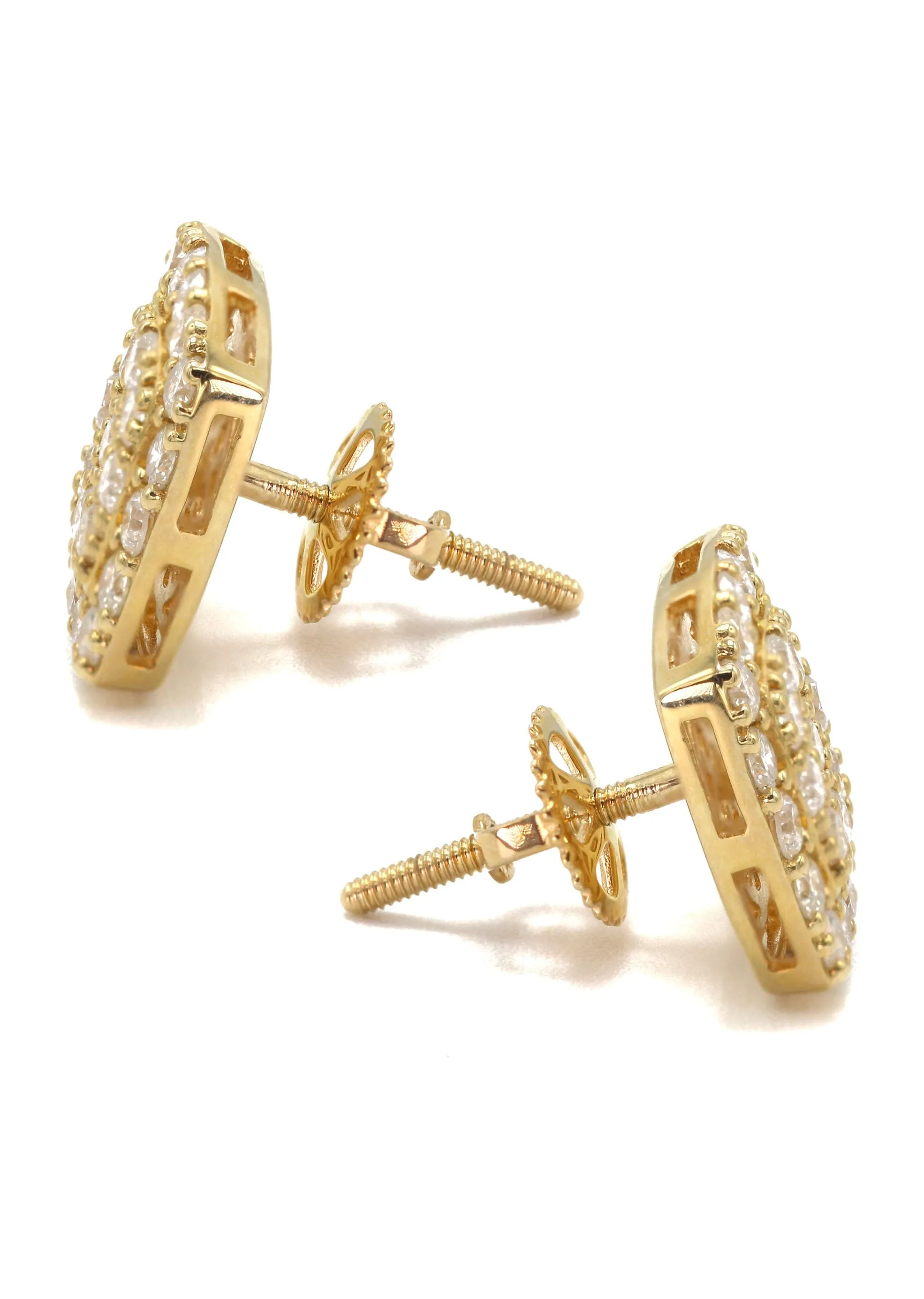 14K Yellow Gold Diamond Earrings For Men | 1.04 Carats | 2.91 Grams