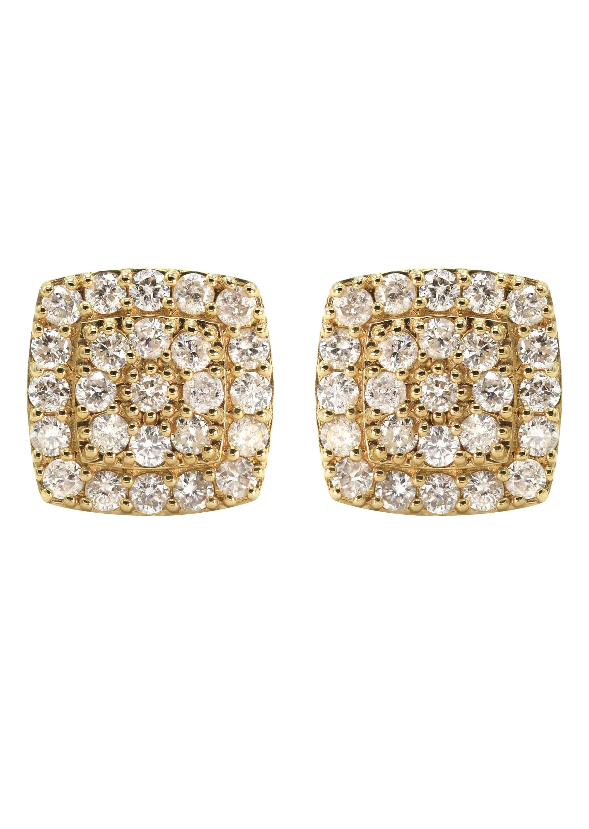 14K Yellow Gold Diamond Earrings For Men | 1.04 Carats | 2.91 Grams