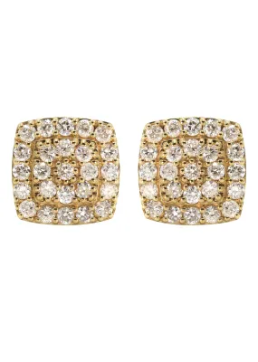 14K Yellow Gold Diamond Earrings For Men | 1.04 Carats | 2.91 Grams