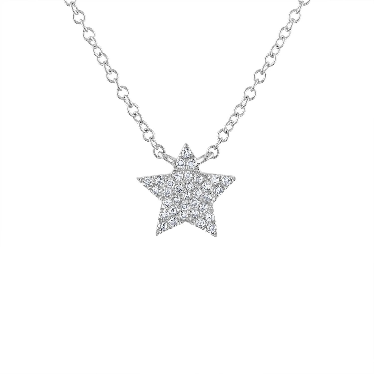 14KT GOLD DIAMOND PAVE STAR NECKLACE