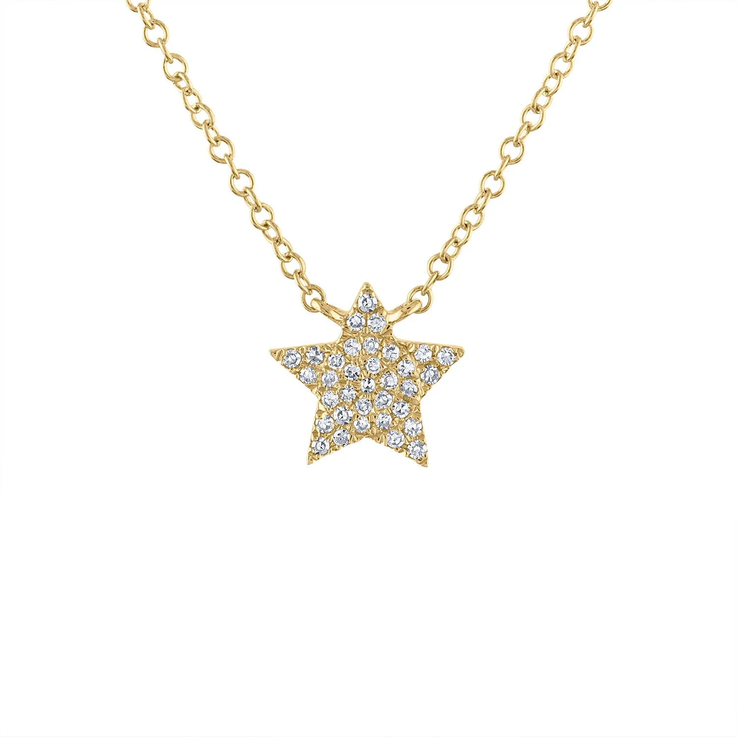 14KT GOLD DIAMOND PAVE STAR NECKLACE