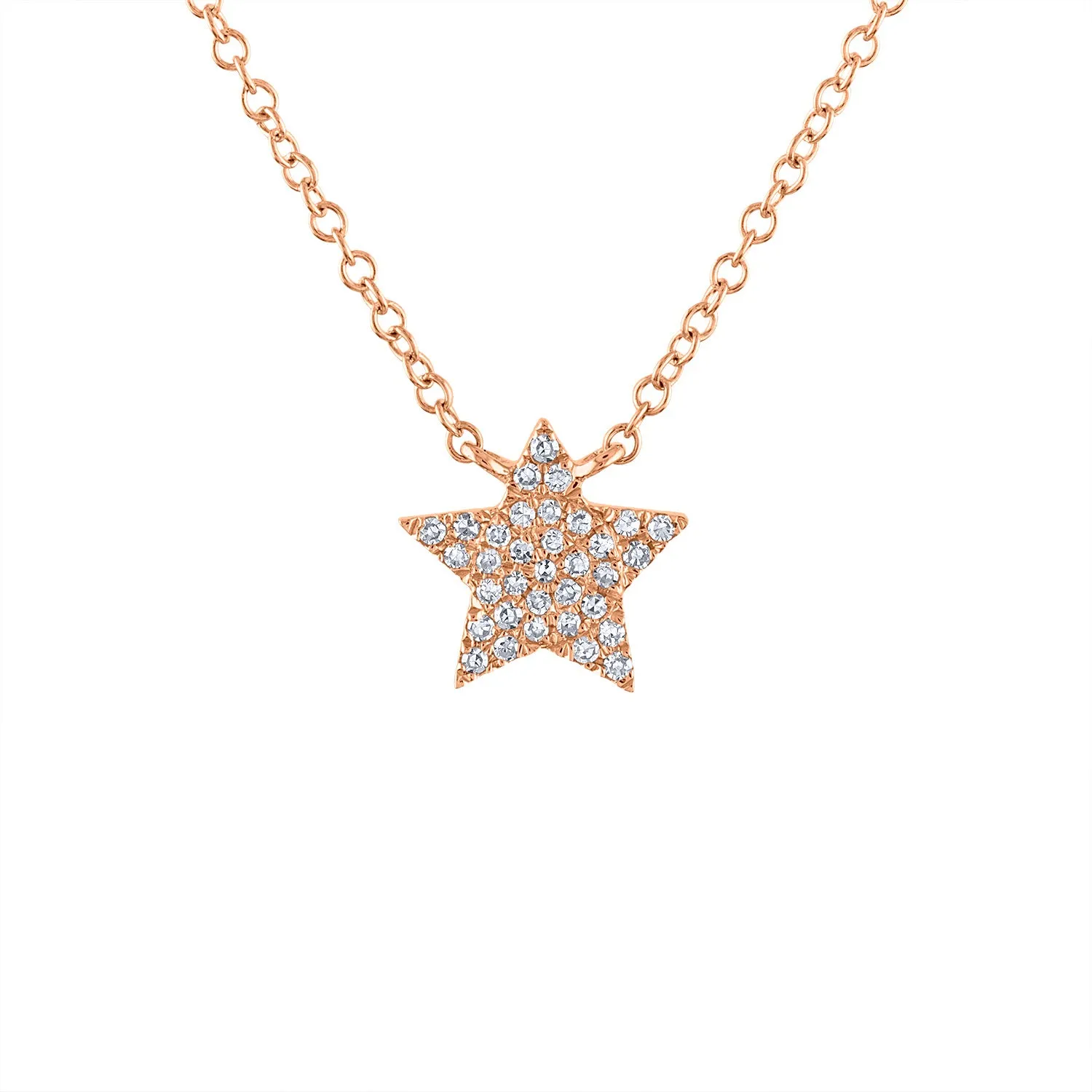 14KT GOLD DIAMOND PAVE STAR NECKLACE