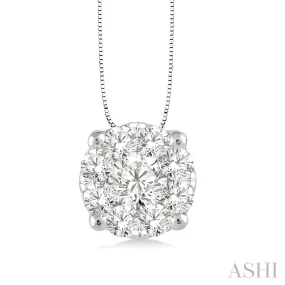 14KW "Lovebright" Diamond Pendant w/ 0.35 ctw and 18" Chain