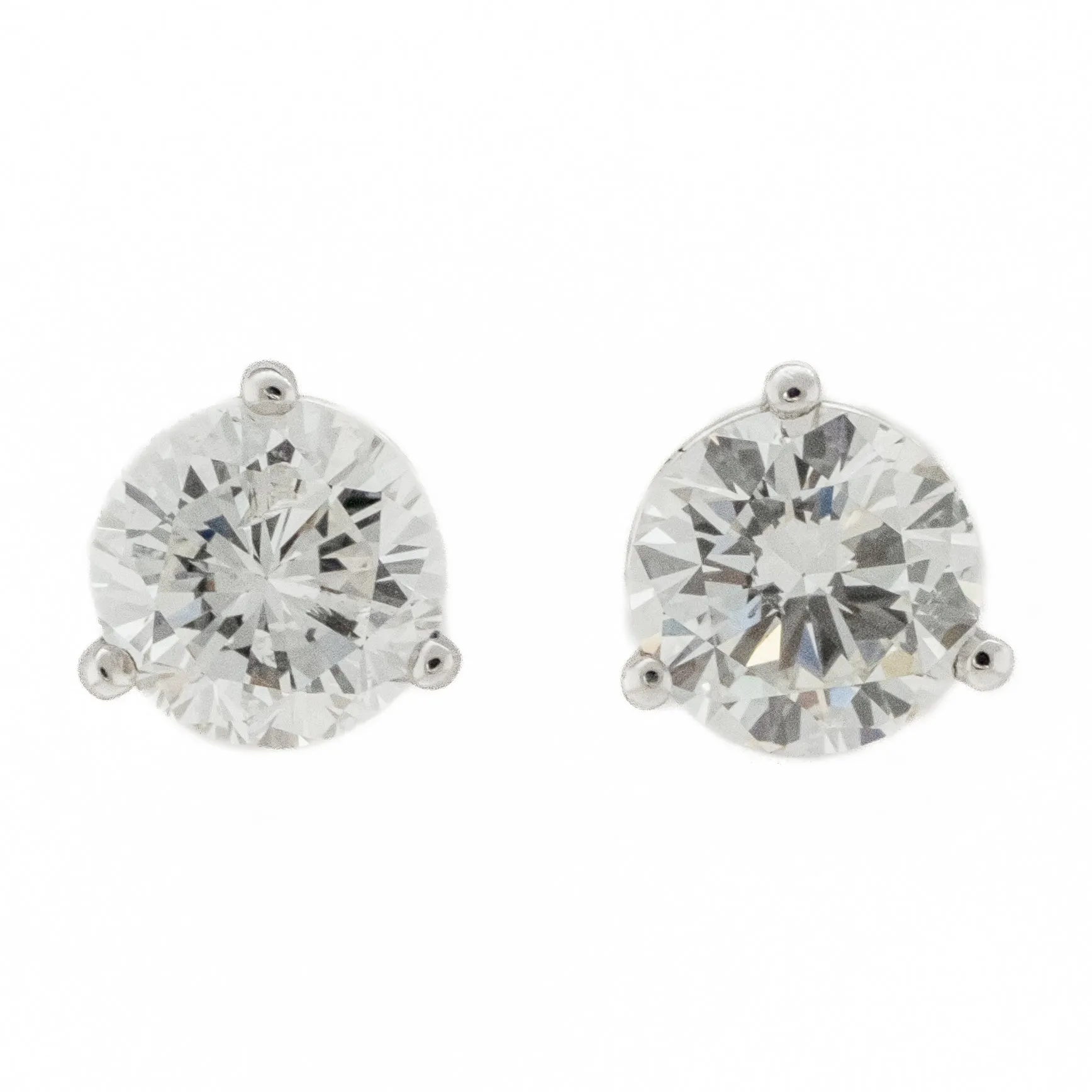 1.80ctw Round Diamond I/SI2 Solitaire Stud Earrings in 14K White Gold