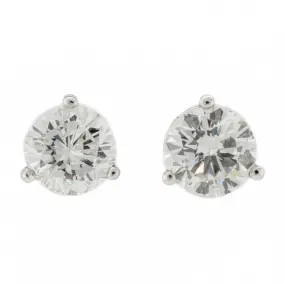 1.80ctw Round Diamond I/SI2 Solitaire Stud Earrings in 14K White Gold