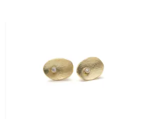 18ct gold petal studs w/ diamonds