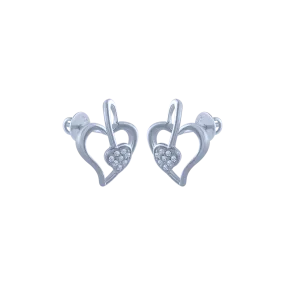 18k (750) White Gold And Diamond Stud Earrings For Women