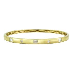 18k Gold & Fancy-Shape Diamond Bangle - 0.69ct