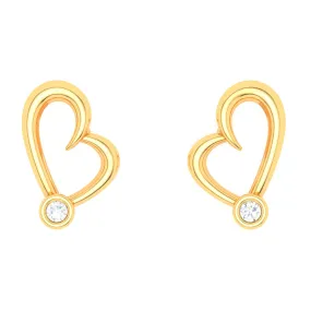 18k Gold And Diamond Heart Shape Stud Earrings From Diamond Collection