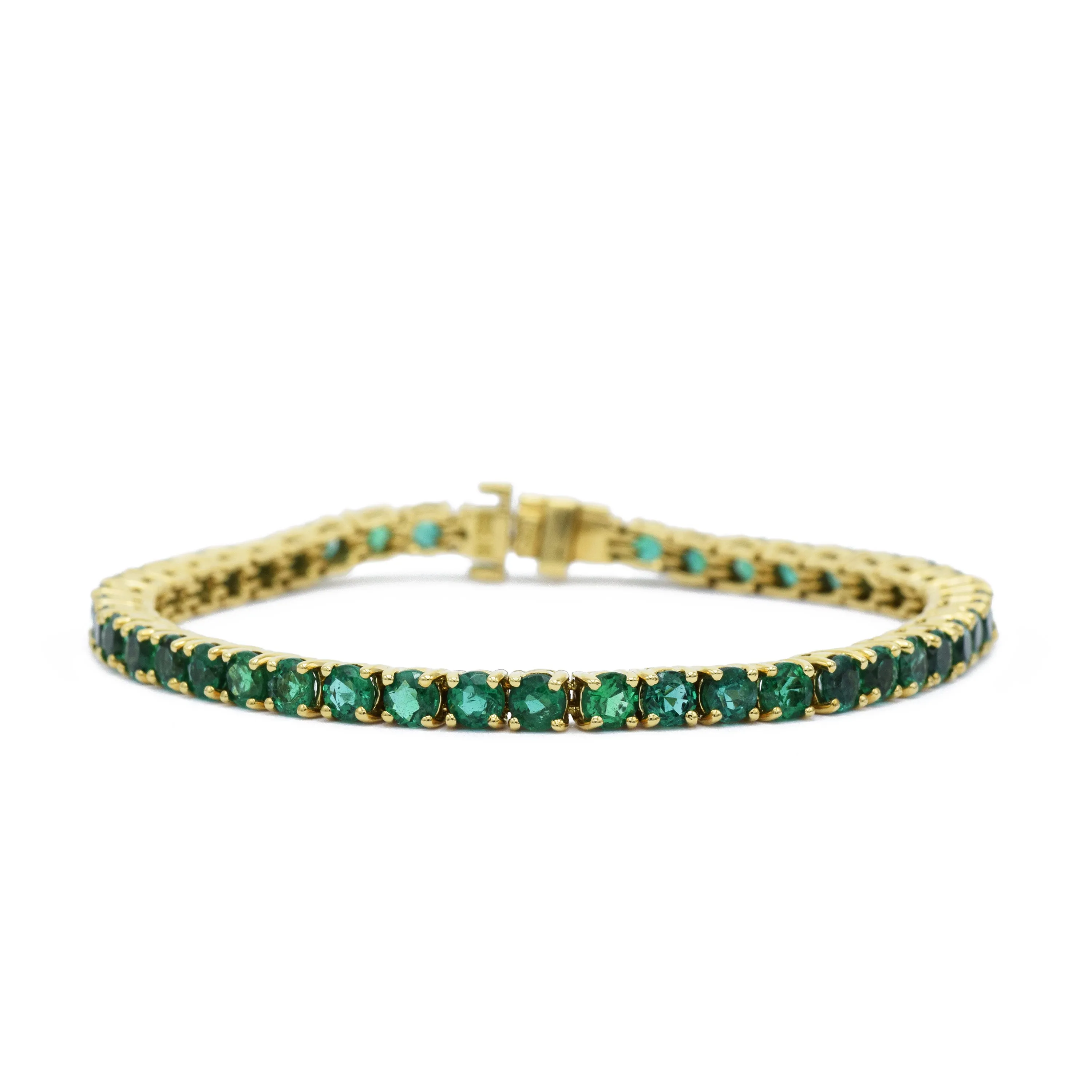 18kt Yellow Gold Emerald Tennis Bracelet