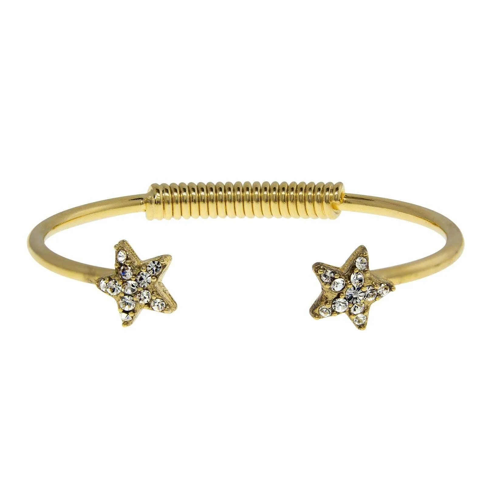 1928 Jewelry Gold Austrian Crystal Star Spring Bracelet