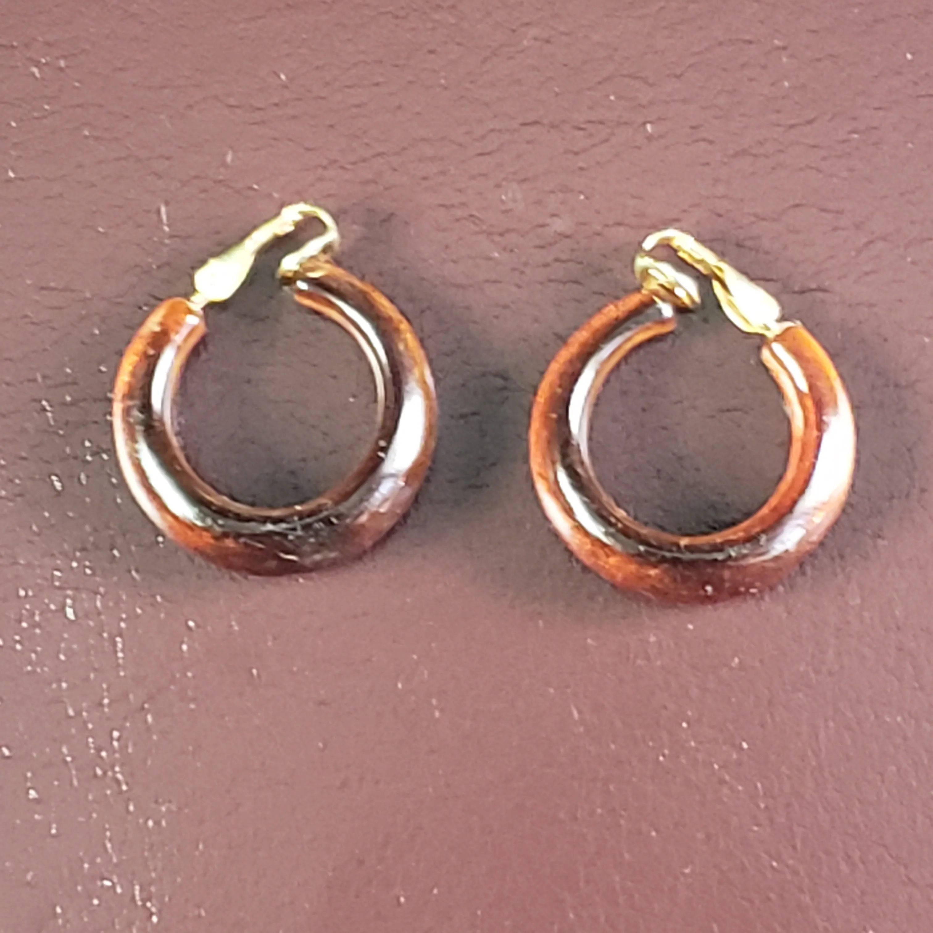 1950s Amber Clip-on Bakelite Hoop Earrings