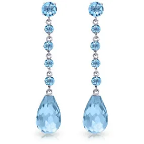 23 Carat 14K Solid Yellow Gold Inexhaustibly Sweet Blue Topaz Earrings