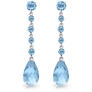 23 Carat 14K Solid Yellow Gold Inexhaustibly Sweet Blue Topaz Earrings