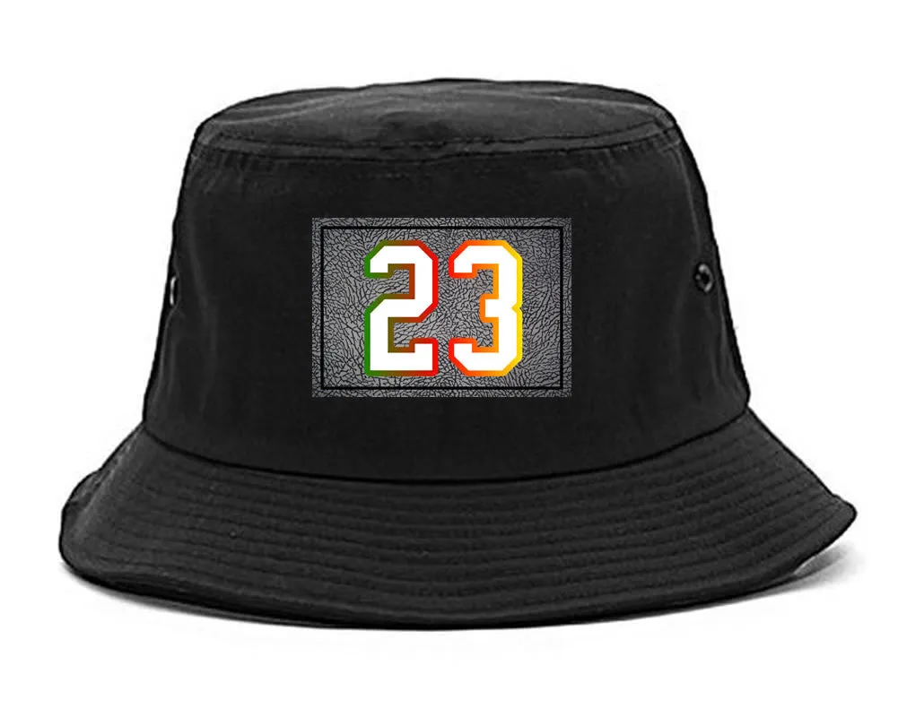 23 Cement Print Colorful Jersey Bucket Hat