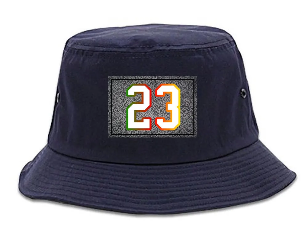 23 Cement Print Colorful Jersey Bucket Hat