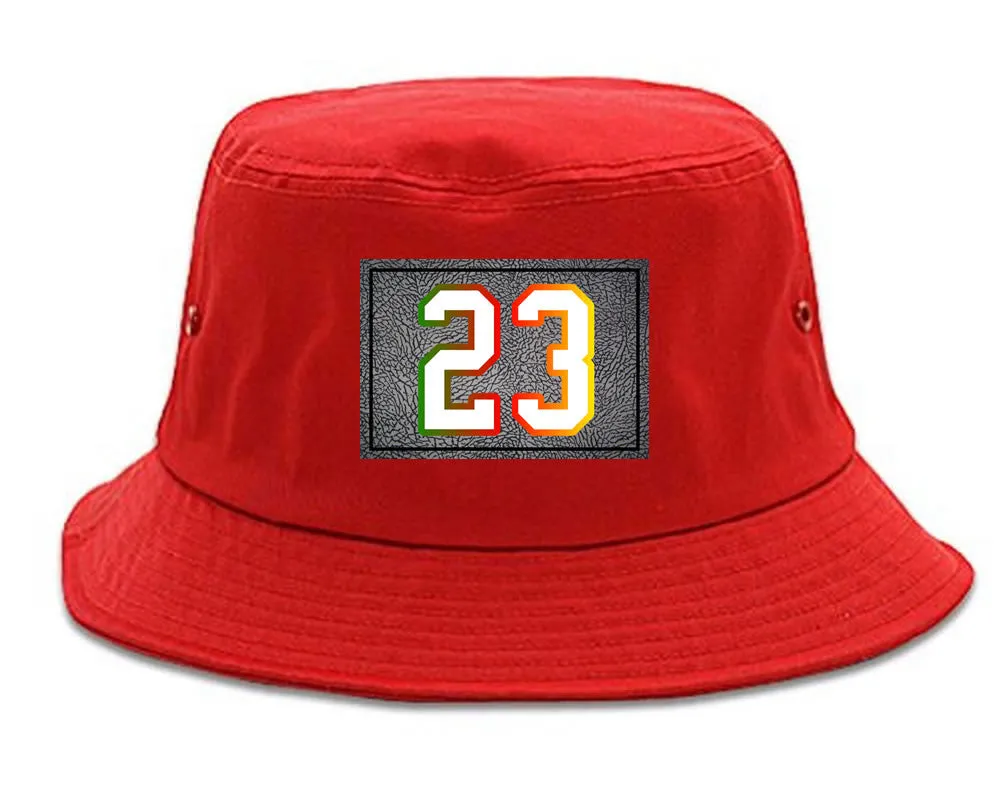 23 Cement Print Colorful Jersey Bucket Hat