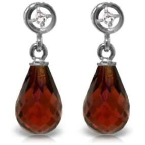 2.73 Carat 14K Solid White Gold Earrings Diamond Garnet