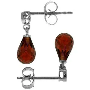 2.73 Carat 14K Solid White Gold Earrings Diamond Garnet