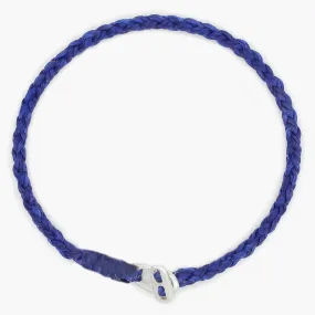 4mm Braided Bracelet With Sterling Silver Clasp (Blue)