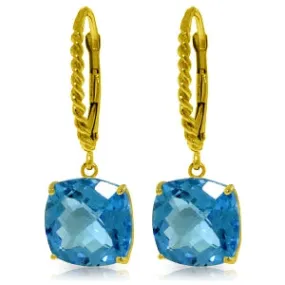 7.2 Carat 14K Solid Yellow Gold Dakota Blue Topaz Earrings