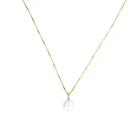 9 Carat Yellow Gold, Pearl and Diamond Pendant