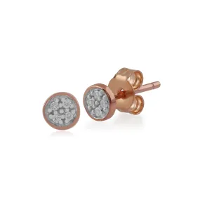 9 karat Rose Gold Diamant Ohrstecker Ohrringe