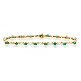 Acotis Diamonds 18K Gold 0.17ct Diamond Emerald Bracelet H1127