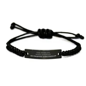 Air Traffic Controller Black Rope Bracelet - Inspirational Gift for Aviation Enthusiasts and Graduates - THE WORLDS MOST AVERAGE